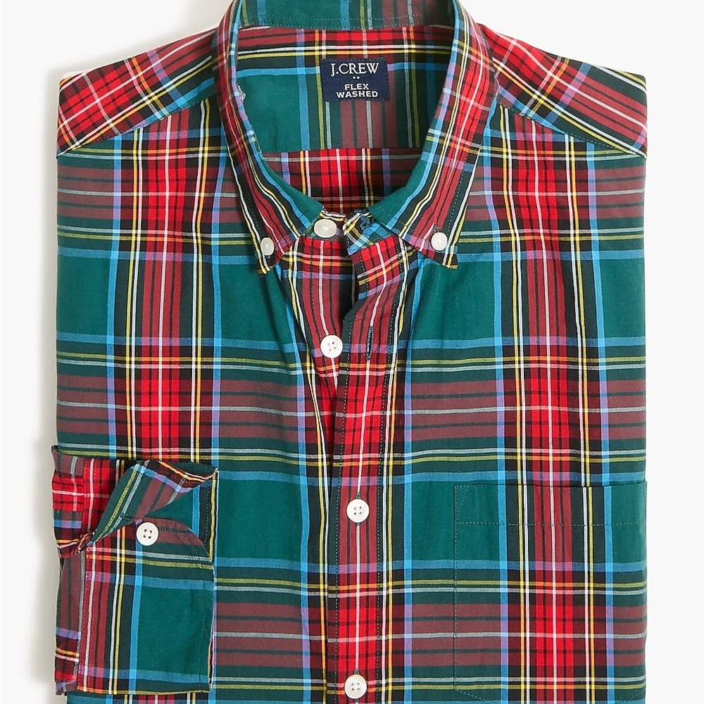 J. Crew Men's Vibrant Plaid Button-Down Shirt
